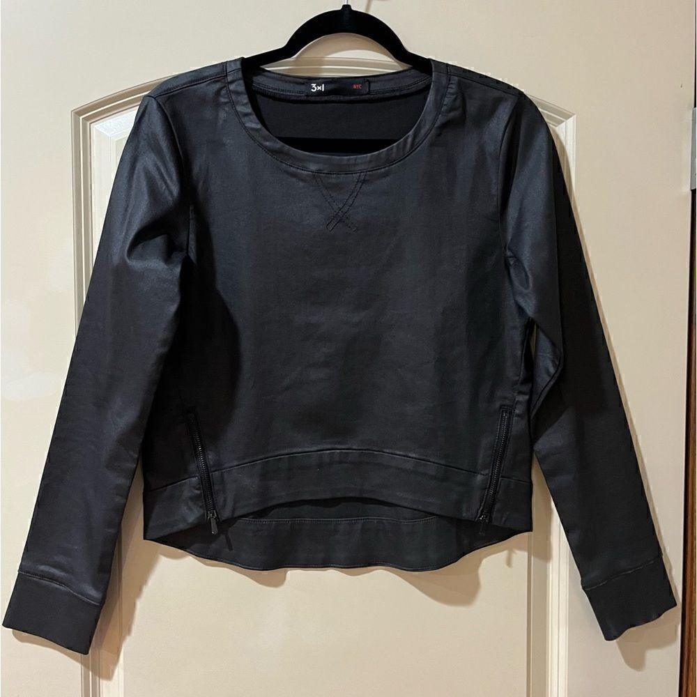 3x1 NYC Long Sleeve Crop Top Black Women’s Size Small
